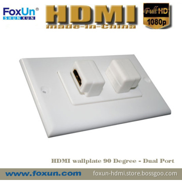 HDMI Wall Plate Dual Port Adapter (90 degree)